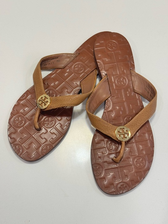 Tory Burch Shoes - Tory Burch Brown Sandals Size 7 Leather Flip Flop/Thong